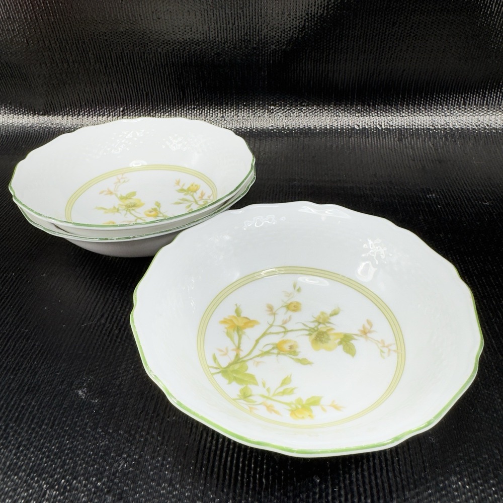 AK Kaiser Germany Porcelain Dish Bowl 5inch Bowls Dishes Yellow Flowers Set 3